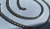 Silver Solid Square Curb Link Necklace